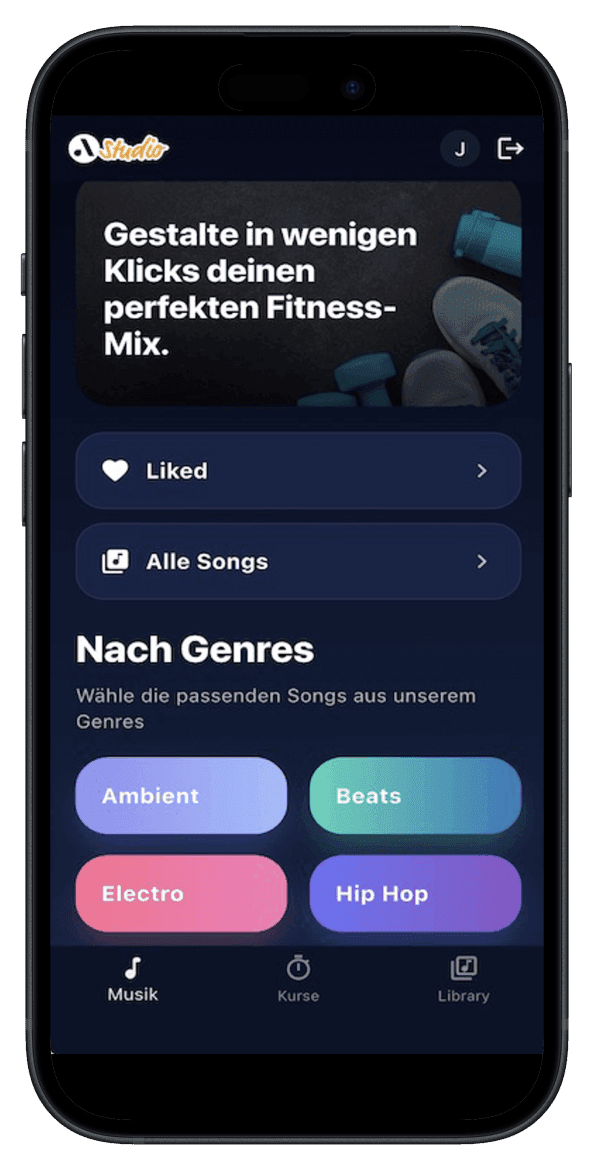 audiorooms Studio App – Trainingsphasen mit Timer
